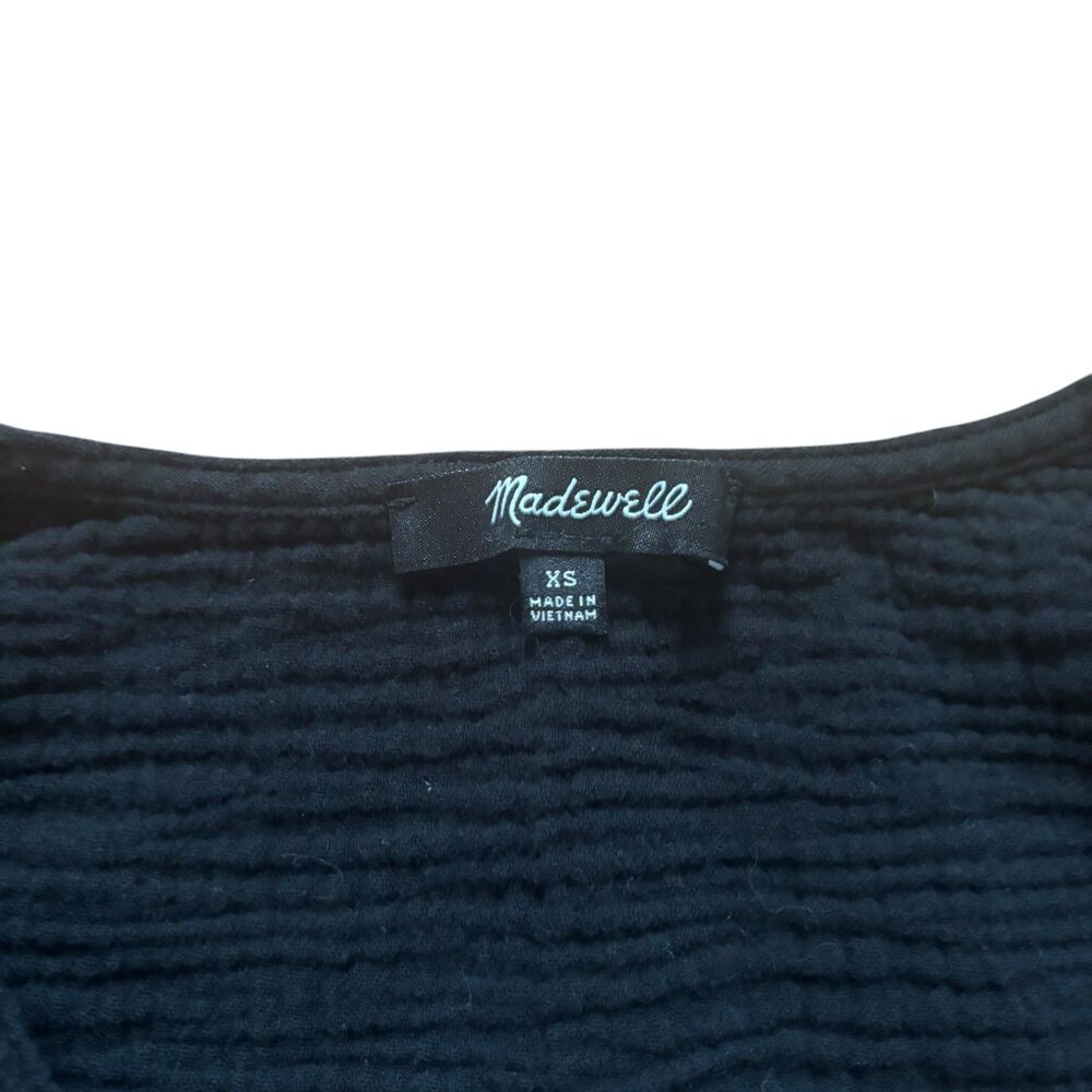 Madewell Women’s Black Lightspun Julianne Smocked Waist Top Black- Size XS - Picture 5 of 8